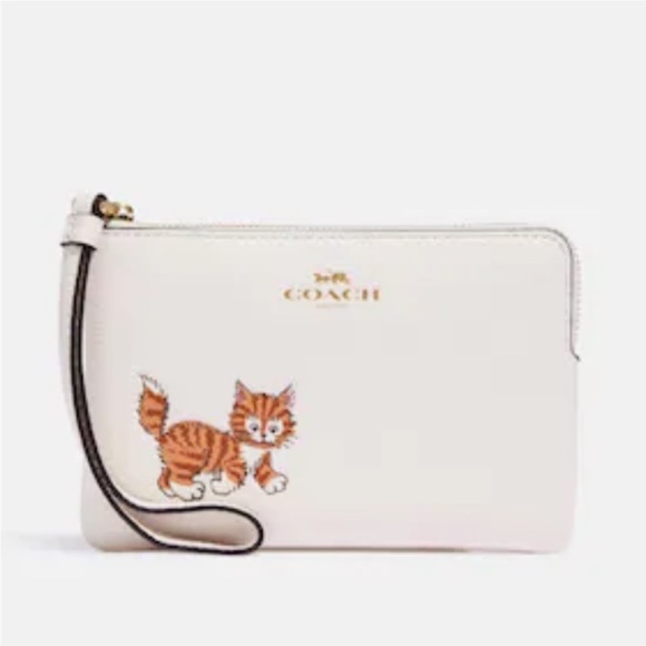 Coach Bags Coach Corner Zip Wristlet With Dancing Kitten Poshmark